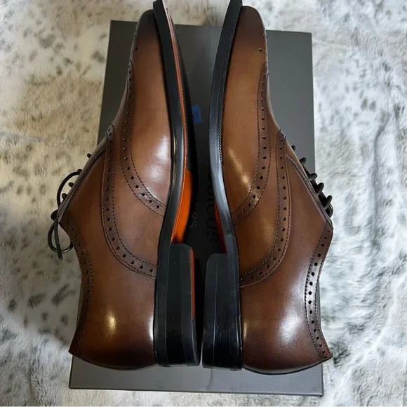 New Men’s Brown Leather Oxford Dress Shoes sz 7 / 38 - Picture 10 of 13